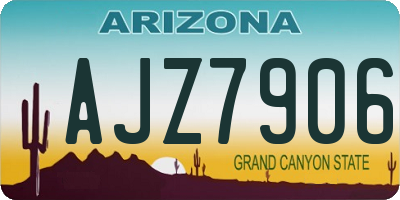 AZ license plate AJZ7906