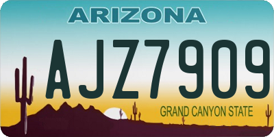 AZ license plate AJZ7909