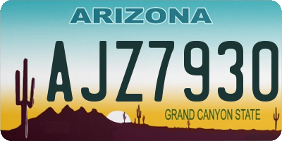 AZ license plate AJZ7930