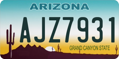 AZ license plate AJZ7931