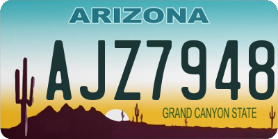 AZ license plate AJZ7948
