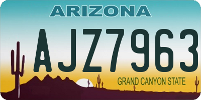 AZ license plate AJZ7963