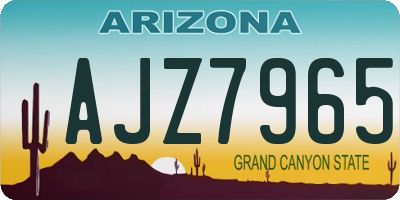 AZ license plate AJZ7965
