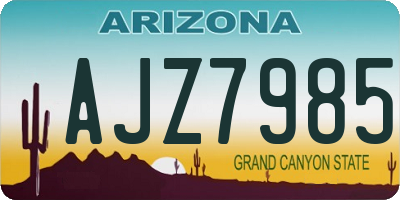 AZ license plate AJZ7985