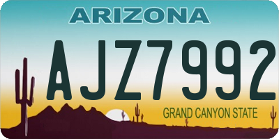 AZ license plate AJZ7992