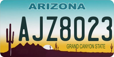 AZ license plate AJZ8023