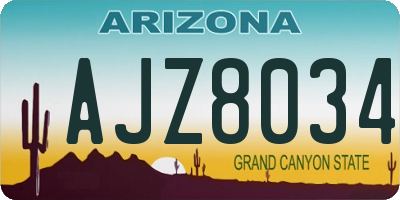 AZ license plate AJZ8034