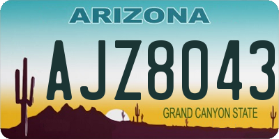 AZ license plate AJZ8043