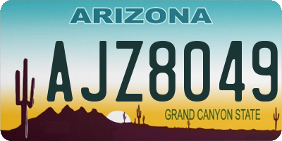 AZ license plate AJZ8049