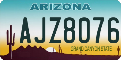AZ license plate AJZ8076