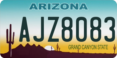 AZ license plate AJZ8083