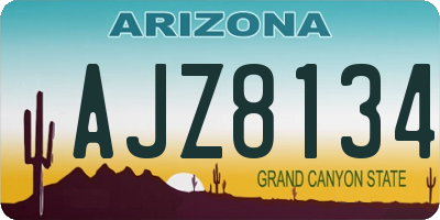 AZ license plate AJZ8134