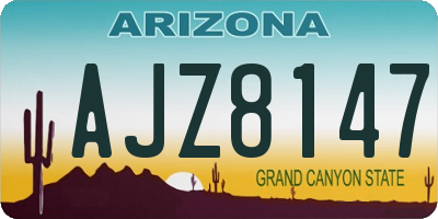 AZ license plate AJZ8147
