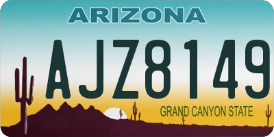 AZ license plate AJZ8149