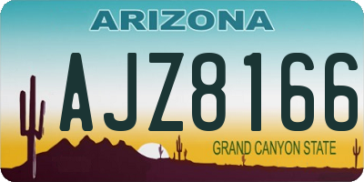 AZ license plate AJZ8166