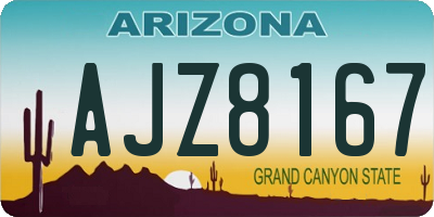 AZ license plate AJZ8167