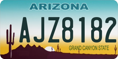 AZ license plate AJZ8182