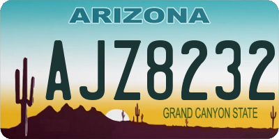 AZ license plate AJZ8232