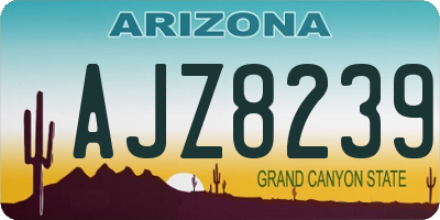 AZ license plate AJZ8239