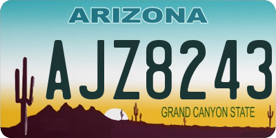 AZ license plate AJZ8243