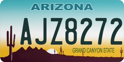 AZ license plate AJZ8272