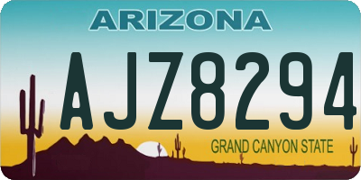 AZ license plate AJZ8294