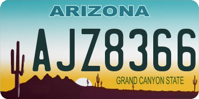 AZ license plate AJZ8366