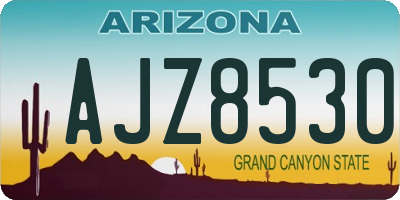 AZ license plate AJZ8530