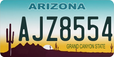 AZ license plate AJZ8554