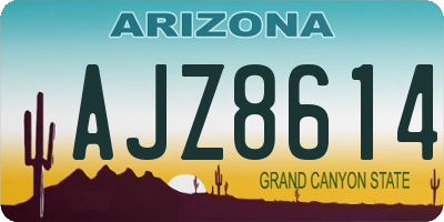 AZ license plate AJZ8614