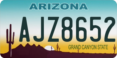 AZ license plate AJZ8652