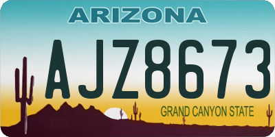 AZ license plate AJZ8673