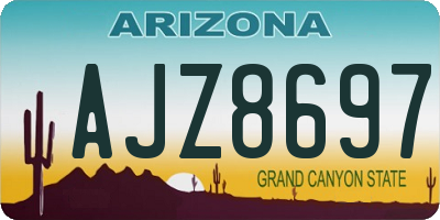 AZ license plate AJZ8697