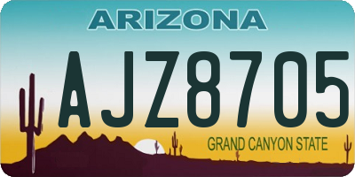 AZ license plate AJZ8705