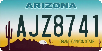 AZ license plate AJZ8741