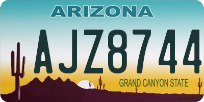 AZ license plate AJZ8744