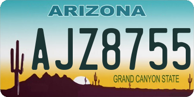 AZ license plate AJZ8755