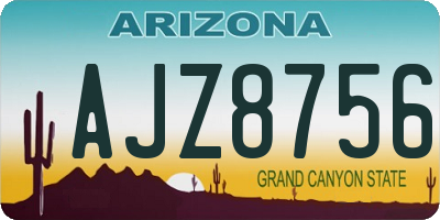 AZ license plate AJZ8756