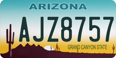 AZ license plate AJZ8757