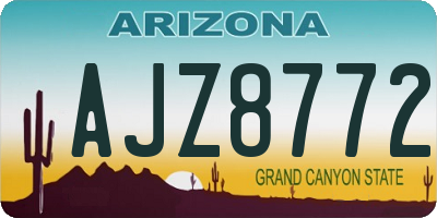 AZ license plate AJZ8772