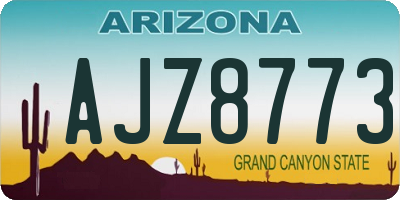 AZ license plate AJZ8773