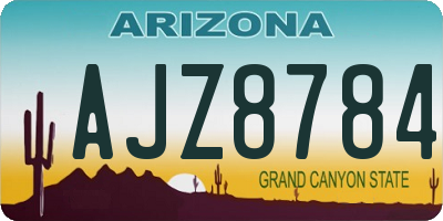 AZ license plate AJZ8784