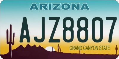 AZ license plate AJZ8807