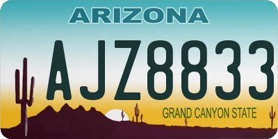 AZ license plate AJZ8833