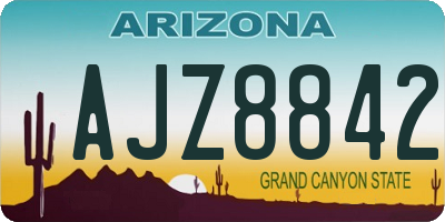 AZ license plate AJZ8842