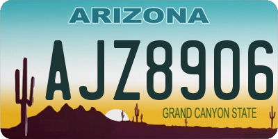 AZ license plate AJZ8906