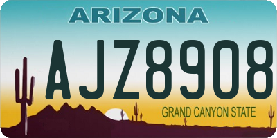 AZ license plate AJZ8908