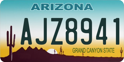 AZ license plate AJZ8941