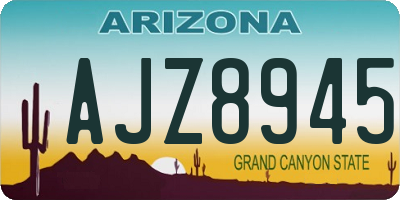 AZ license plate AJZ8945
