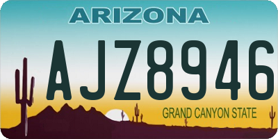 AZ license plate AJZ8946